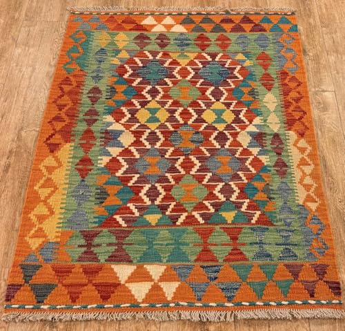 Rug Studios Teppich KELIM ORIGINAL | Farbe: Multi | Größe: 91 x 118 cm | orientalisch | gemustert | Vintagedesign | glamourös | Klassisch | Landhaus | Vintage | Modern | Wohnzimmer | Schlafzimmer | st