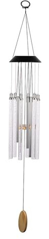 Carillons éoliens solaires pour l'extérieur, carillons éoliens Lumineux à Couleur Changeante avec 6 Tubes LED imperméables à l'extérieur pour Jardin, Patio, Cour, Porche, Carillon s