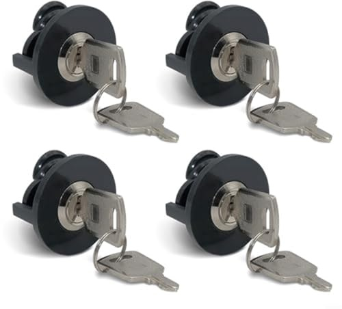 Momfin Zinklegierung Steckdosenschloss mit Schlüssel für Steckdose, Diebstahlschutz, Kindersicherung für Zuhause und öffentliche Räume, dunkelgrau, 36 mm (4 Stück)