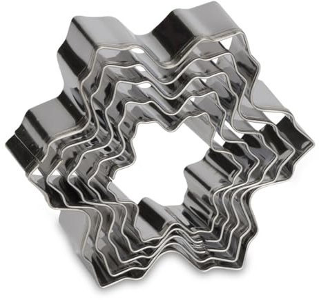 Patisse Ausstechformen Set-Schneeflocke, Edelstahl, Silber, 10 x 10 x 10 cm, 5-Einheiten
