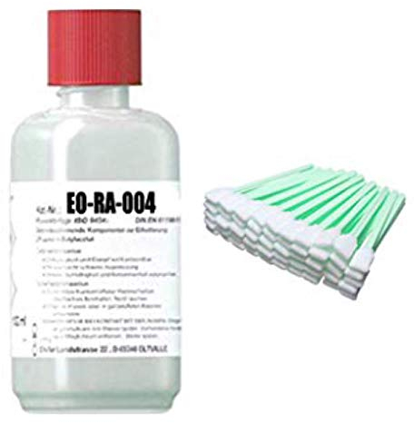 Emil Otto 500 ml Elektronik-Reiniger/Flux-Remover EO-RA-004 (low VOC, kein Gefahrgut) zur Entfernung von Flussmittelrückständen auf Leiterplatten + 25 x EO-SWAB-Stick (M) zur idealen Applikation