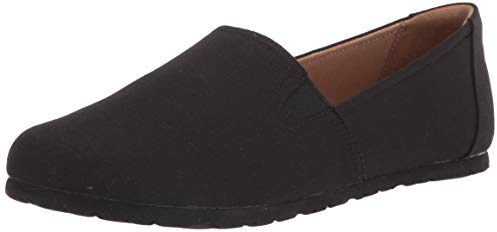 Amazon Essentials Chaussures Plates Décontractées sans Lacets en Toile Femme, Noir, 44.5 EU