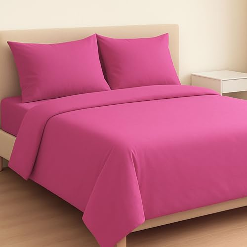 MAXIME MAISON - Completo Lenzuola Matrimoniali in Cotone Made in Italy, Set Lenzuola Letto Matrimoniale Anallergiche con Federe Tinta Unita, Biancheria da Letto Certificata Oeko Tex Standard 100