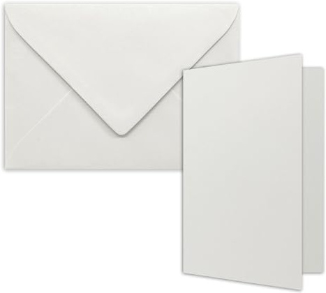 FarbenFroh by GUSTAV NEUSER 25x Faltkarten-Set DIN A7-10,5 x 7,4 cm - mit Umschlägen DIN C7 in Hellgrau (Grau) - Kleine Doppelkarten blanko zum Selbstgestalten und Bedrucken