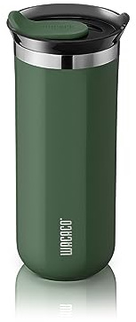 WACACO Octaroma Grande Taza de Café para Llevar de Aislamiento al Vacío, 15 fl oz (435ml), Vaso de Viaje de Acero Inoxidable de Doble Pared conTapa para Beber a Prueba de Fugas, Verde