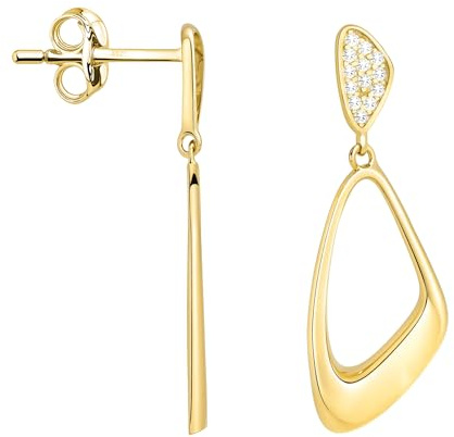 SOFIA MILANI - Damen Ohrringe 925 Silber - vergoldet/golden - Oval Ohrhänger - E1262