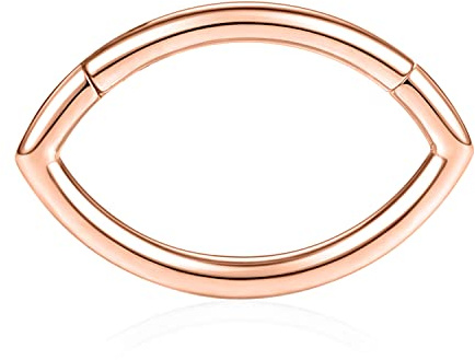 AROWRO Ovale Nase Septum Ringe Daith Ohrringe Helix Tragus Rook Septum Nase Daith Piercing Schmuck Septum Schmuck Septum Clicker Knorpel Helix Tragus Lobe Ohrringe Chirurgenstahl 16G 10mm Roségold