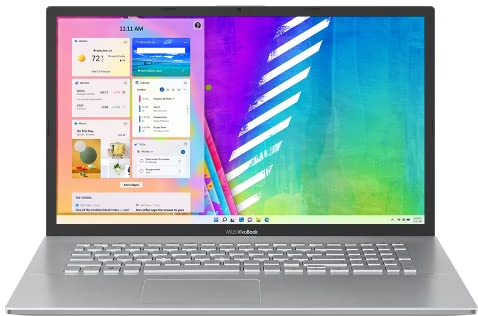 Asus Vivobook 17 Laptop | 17,3 Full-HD Display | Intel Core i7-1065G7 | 16 GB RAM | 512 GB SSD | Windows 11 | QWERTZ Tastatur | Transparent Silver | USB-C | HDMI