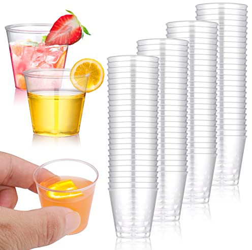 Hejo 100 Piezas Vasos de Chupito de Plástico, 30ml Vasos Plástico Duro Reutilizable, Vasos de Transparente para Fiestas, ldeal para Fiestas, Cumpleaños, Picnic