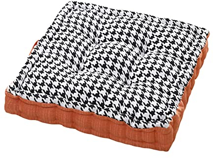 FANSU Stuhlkissen 1 2 4er Set, Hahnentritt Muster Sitzkissen 43x43cm, Portabel Stuhl Kissenauflage, Sitzpolster Weiches Stuhlauflage Atmungsaktiv Sitzauflage Gartenkissen (4 Stück,Schwarz)