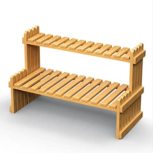 Gaommini Gestufter Pflanzentreppe Blumentreppe, Leiterregal, Massivholz, Pflanzenständer, Freistehend, Indoor Outdoor-Blumentopf- Blumentopfregal, Ecklagerregale für Gartenterrasse (Size : 57x21x30)
