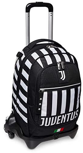 Seven TROLLEY JACK-3WD JUVENTUS, Rucksack mit Trolleyfunktion, Schulranzen mit Rollen, 3 in 1, Abnehmbarer Rucksack, ab 1. Klasse, für Schule, Gymnasium, Reisen&Freizeit, Mädchen&Jungen, rot/schwarz