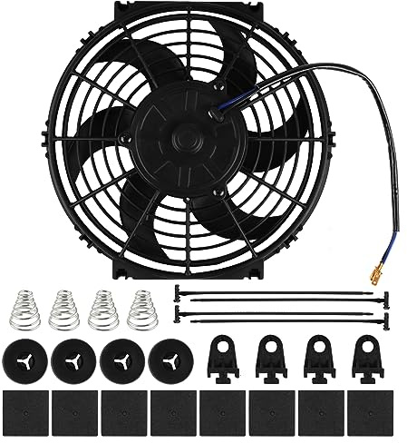 DOCAS 10 Pouces 12V 80W Ventilateur de refroidissement électrique universel, ventilateur montage radiateur réversible Refroidissement pour moteur de voiture