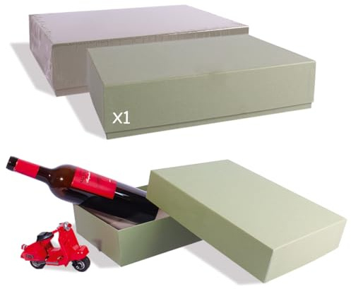 Geschenkschachtel aus Grünem Kraftkarton - Große Dekorationsbox - 1 Stück | 302 x 213 x 70 mm