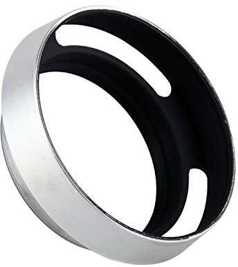 Parasol de 55 mm para objetivo de metal, universal, color plateado, 55 mm