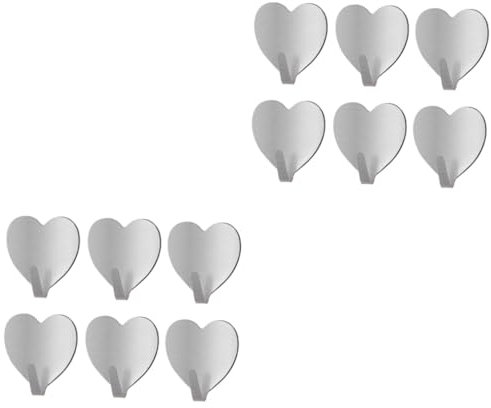 Garneck 2 Sets Metallhaken in Herzform Einfach Zu Kleben Für Schlafzimmer Wohnzimmer Küche Badezimmer 6 Stück X 2