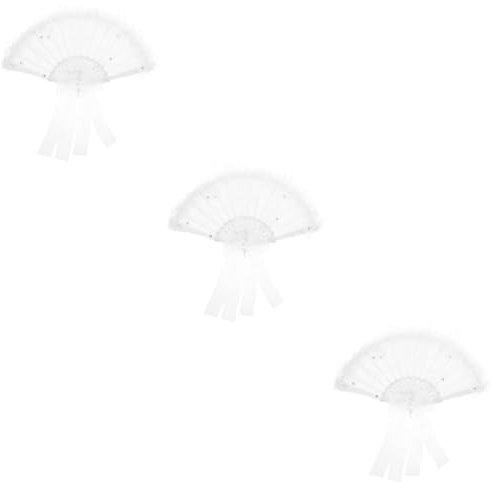 Cabilock 3 Teilige Handventilatoren Federfahnenventilator Für Hochzeit Frauen Party Fan Abschlussball Requisiten Chinesische Hochzeitsdekoration Hochzeitsventilatoren Japandi