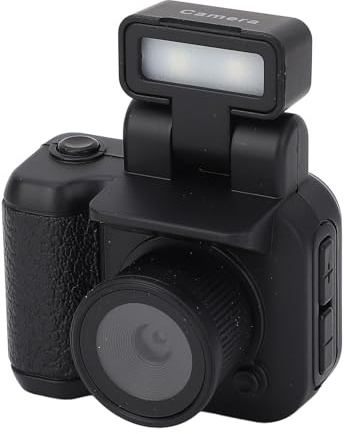 ASHATA Cámara Compacta Retro para Pulgar, Cámara Selfie Portátil con Flash LED, Cámaras de Vídeo 1080P para Adolescentes, Estudiantes, Mini Videocámara DV DVR para Grabación de Vlogging