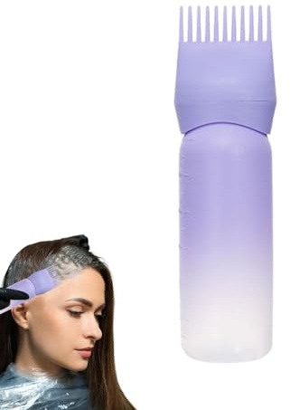 Luieonm Botella aplicadora de aceite para el cabello, botella aplicadora de peine de raíz de 160 ml, botella de aceite ligera, botella aplicadora de aceite para el cabello para el cuero cabelludo y