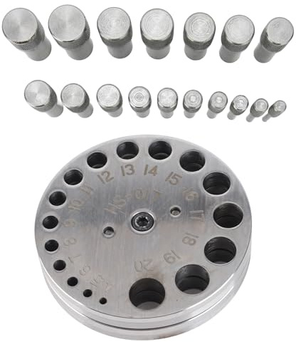 Professioneller Stahlschmuck, der Metallforming -Punch -Werkzeug, Runder Scheibenschneider, 17 -stirpern, Geeignet für Metall, Messing, Lederschläge, Papier, Abziehbilder, Stahlmaterial Geeignet Ist