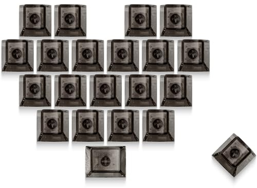 XVX Black Clear Keycaps, Blank Crystal Transparent Key caps, PC Material Custom DIY Keyboard Caps, Candy Backlit Keycap Cherry Profile Keycaps for MX Switches Mechanical Keyboard (21pcs)