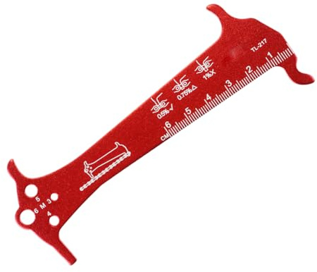 Laroal Chain Gauge, Chain Wear Indicator Tester, Multitool Measuring Gauge for All Bicycle Chains Red