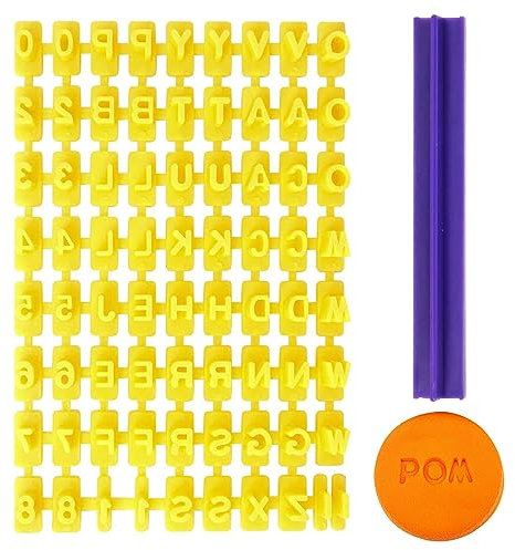 Timbro per biscotti con punteggiature numerate e lettere, per decorare torte, goffratura, fondente