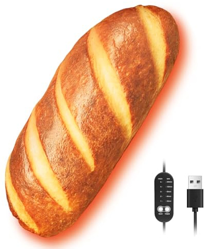 Brot Heizkissen, Wärmekissen Elektrische, Geschenke für Frauen Mädchen Sie | Heizdecke Kuscheldecke mit Abschaltautomatik USB für Rücken Nacken Schulter Bauch Periode, Weihnachtsgeschenke für Frau