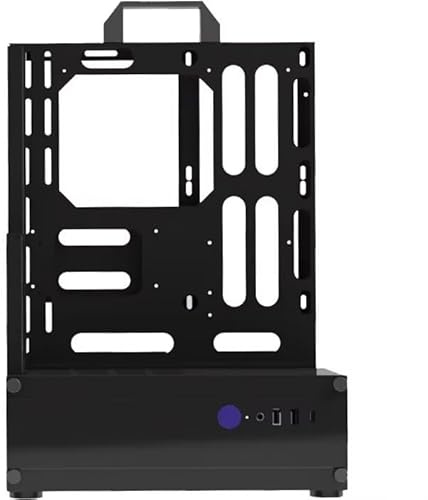 Banco de pruebas de PC ATX Case Open Frame Computer Case, versión mejorada soporte de chasis portátil, carcasa de acero recubierto de zinc, compatible con instalación ITX/MATX/ATX placas base (negro)