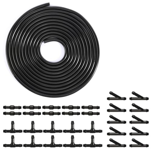 4m Scheibenwaschanlage Schlauch Kit, Universal Schlauch mit 30 Stück Schlauchverbinder 4mm (Y I T-Typ), Wischwasserschlauch Reparaturset für Scheibenwaschanlage Verbindung Auto-Wasserpumpe Düse