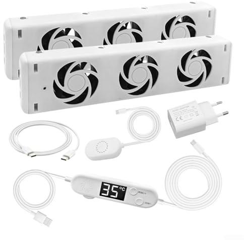 Ventilatore per radiatore con 3 ventole, amplificatore per radiatore intelligente, velocità regolabile con termostati, aumentare l'efficienza di riscaldamento e risparmio energetico, a basso rumore