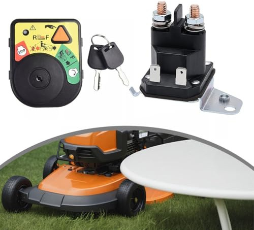 Module d'interrupteur d'allumage et relais solénoïde de démarreur Construction en métal Compatible avec et tracteur de tondeuse à gazon Numéros de pièce de rechange