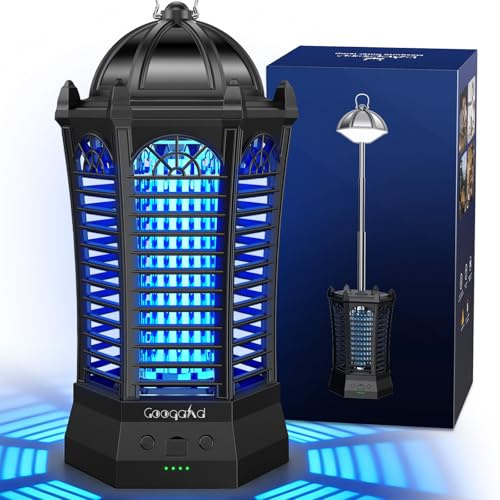 GooQand Lampe Anti Moustique 4000mAh Rechargeable, Tue Mouche Electrique