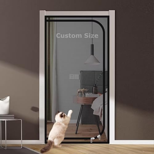 DUOLEH Custom Size Cat Door Mesh Pets Protection Cats Proof Screen Net | Custom size, Pet Safety Nets, Fly Screen Door Netting, Dog-Proof Mesh, Self-Adhesive, for Bedroom/Kitchen