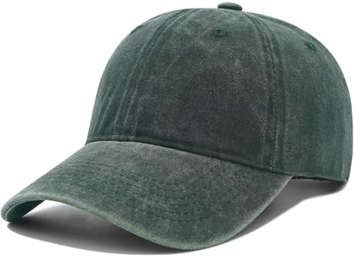 HIQUACC Unisex Washed Cotton Baseball Cap Casual Vintage Dad Hat | for Men Women Retro Solid Color Outdoor Sun Hat