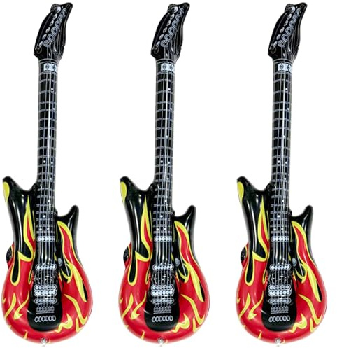 GTYHH 3 Stück Gitarrenballons, Aufblasbare Gitarrendekorationen, Rock-Requisiten Für Kinder, Dekorationen Für Gitarrenliebhaber, Partyballons.