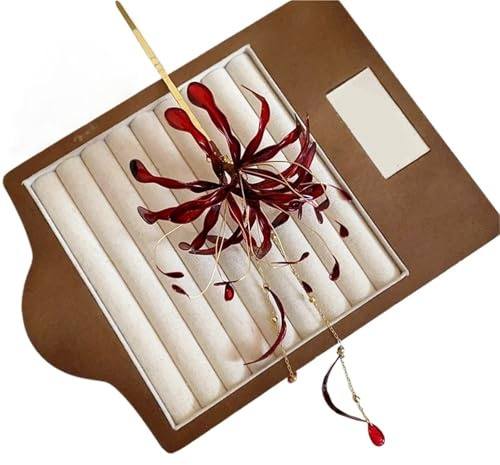 Horquillas for el pelo con flor de lirio y araña roja for mujer, horquillas con borlas de aceite que gotean, boda Hanfu Vintage(Red flower)