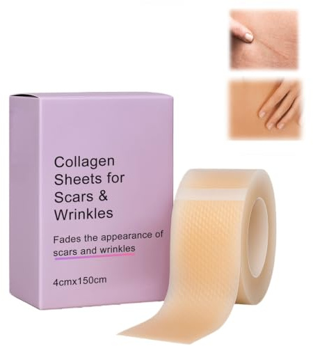 Collagen Silicone Scar Tape, 1.5m Silicone Scar Tape, for Scars and Fine Lines, Gentle for Face, Body and All Skin Types