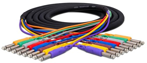 Hosa CPP-801 8-Channel 1/4-inch TS Male Snake - 3.3 Foot