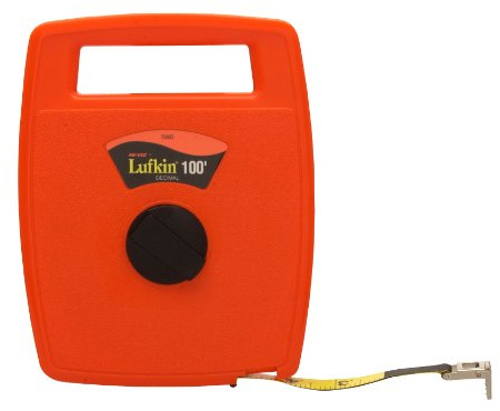 Crescent Lufkin 1/2 x 100' Hi-Viz® Orange Linear Engineer's Fiberglass Tape Measure - 706D