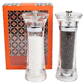 T&G Woodware Classic Toronto Clear Acrylic Pepper and Salt Mill Set, 17 cm, (12861)