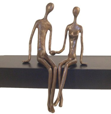 DANYA B. Escultura de Bronce de Pareja sentada