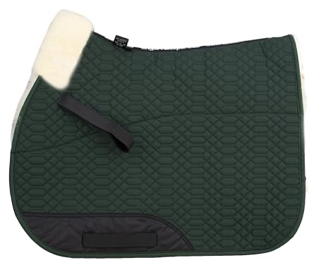 Engel Reitsport | SCHABRA1-VSS-GRU-MED | Schabracke | Steppstoff | Lammfell im Sattelbereich | Half Lined | Fellkranz vorne | Vielseitigkeit | Stoff grün Fell med.