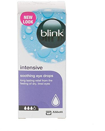 Blink Intensive Soothing Eye Drops for Dry Eyes - Instant and Long-Lasting Lubricating Eye Drops for Tired Eyes with Hyaluronic Acid, Suitable for Contact Lens Wearers, 10 ml