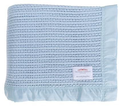The Wool Company | Luxury Cellular Pure Wool Blanket | Single Bed Size 180x230cm | Traditionally Crafted Warm & Breathable Throw Blanket with Soft Satin Binding | Bed and Sofa Throw | Made in England