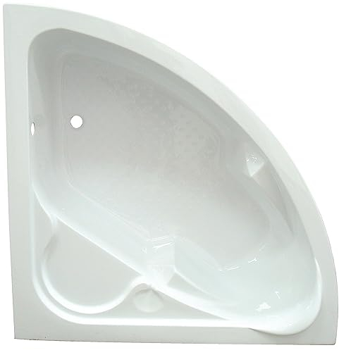 ONDÉE, Vasca FANY, Angolare 1/4 di Cerchio, 140x140cm, Acrilico e ABS 3mm, Capacità 222L, Antiscivolo, 5 Piedi Regolabili Inclusi