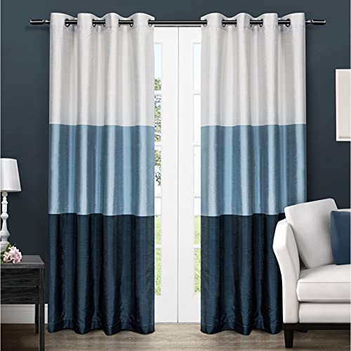 Exclusive Home Curtains Chateau Grommet Top Panel Pair, Indigo, 54x108, 2 Piece
