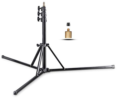 walimex Pro Pied de lampe GN-806 (hauteur de travail max. 215 cm, capacité de charge 5 kg, raccord fileté 1/4 et 3/8 pouces), noir