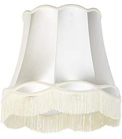 Qazqa Retro Lampenschirm - Granny - Crème, Rund, supports-e27, diameter 45 centimeter