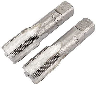 sourcing map 1 Paar metrisches Handgewinde Gewindesteigung 4 gerade Nuten H2 legierter Werkzeugstahl M22x1,5